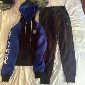 Polo Ralph Lauren Blue and Black Women's Sweater